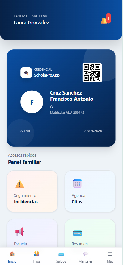 Aplicación familiar ScholaPro App